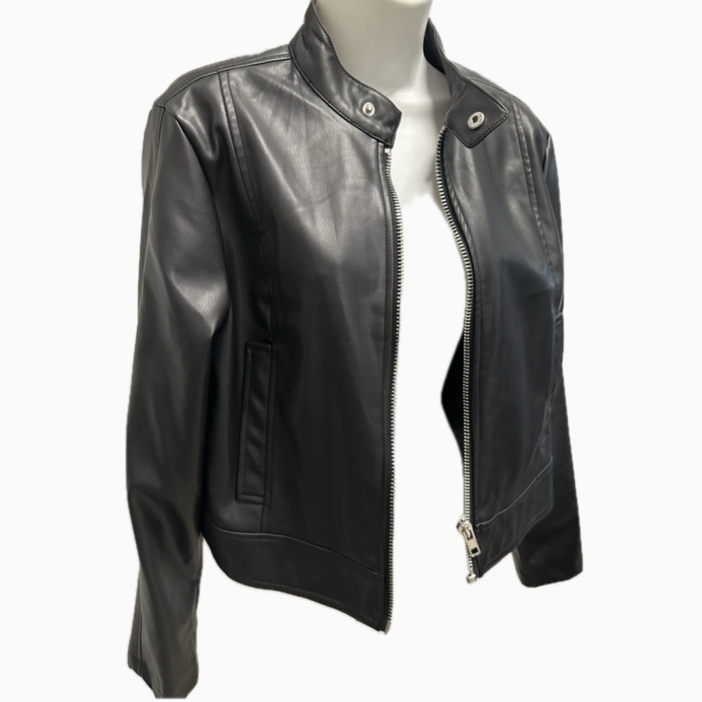 Women's Black Faux Leather Jacket
